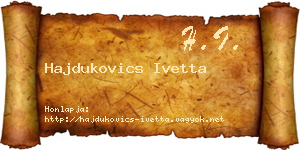 Hajdukovics Ivetta névjegykártya